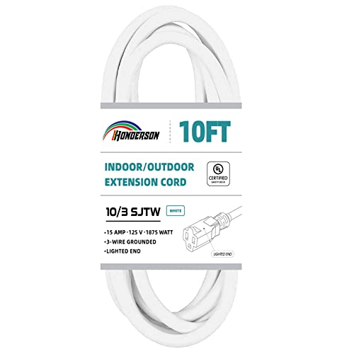 10 FT White Outdoor Extension Cord