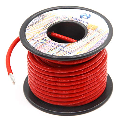 10 Gauge Electrical wire Marine Grade Primary wire Cable High Voltage 1000V Automotive high temperature wire battery cable 10 AWG Stranded of Tinned copper Hook up wire Hard wires 25FT Red Roll