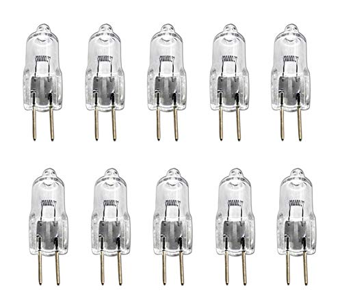 10 Pack of 20W Halogen Bulbs with G4 Bi-Pin Base