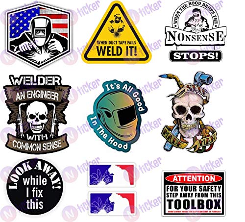 10-Piece Welder Decal Set for Hard Hats & Toolboxes