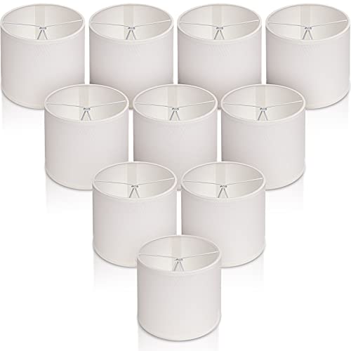 Riakrum Small White Fabric Lamp Shades for Table and Floor Lamps