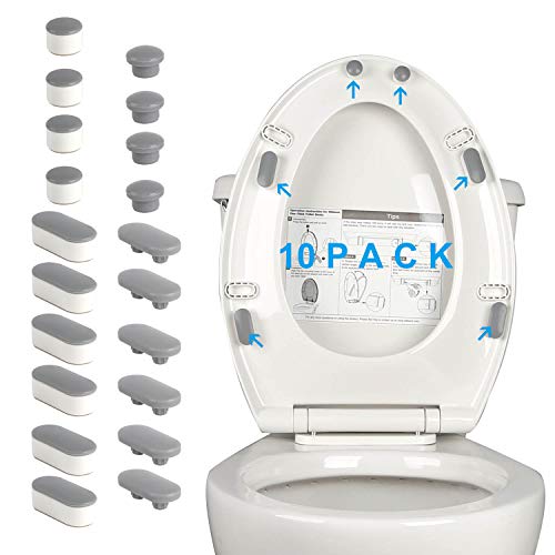 Toilet Seat Bumpers with TPE Pads: Universal, Strong Adhesive, 2 Heights