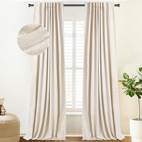100% Blackout Curtains for Bedroom Linen Blackout Curtains
