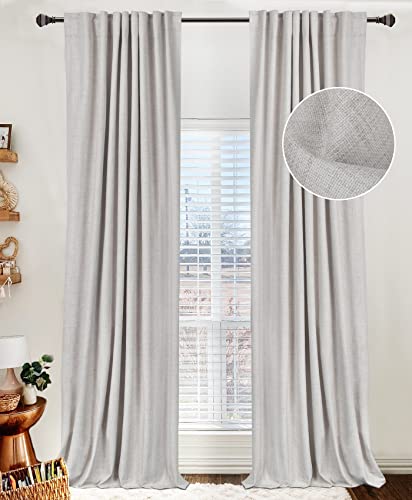 100% Blackout Linen Curtains for Bedroom