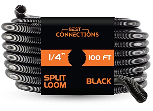 100ft 1/4" Split Loom Tubing Wire Conduit Cover