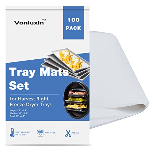 100Pack Tray Mats for Harvest Right Freeze Dryer
