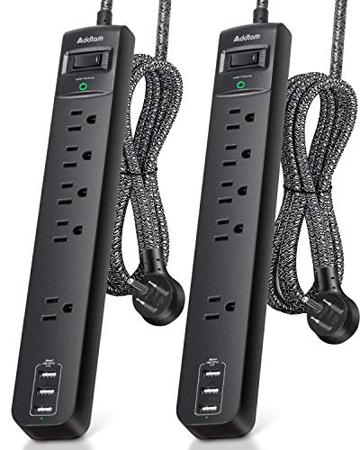 10Ft Surge Protector Power Strip - 2 Pack