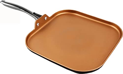 11-Inch Copper Griddle Pan for Stove Top