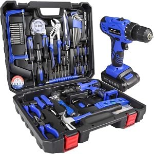 112 Piece Power Tool Combo Kits with 21V Cordless Drill