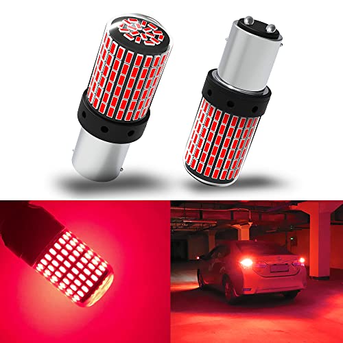 1157 LED Bulbs Red, Brake Stop Light Super Bright 3000 Lumens Error Free Canbus by Yifengshun, BAY15D 7528 2057 2357 Automotive Led Tail Rear Light Bulb for Car RV Truck 144SMD (2PCS)