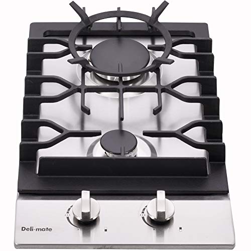 12" Gas Cooktop Dual Fuel Stainless Steel Drop-In Gas Stove