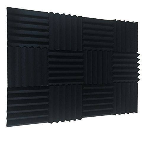 12 Pack Acoustic Wedge Studio Foam Sound Absorption Wall Panels 2" x 12" x 12"