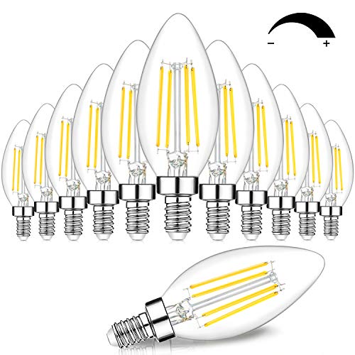 12-Pack Dimmable LED Candelabra Bulbs