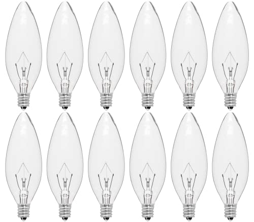 12-Pack E12 Incandescent Candle Light Bulbs