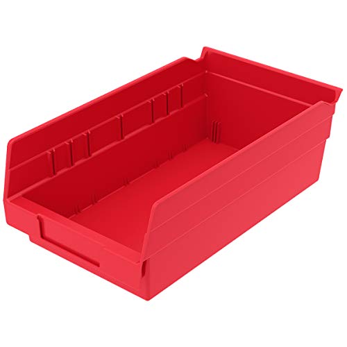 12-Pack Red Plastic Organizer and Storage Bins 