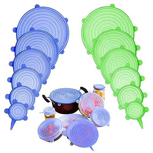12-Pack Reusable Silicone Stretch Lids