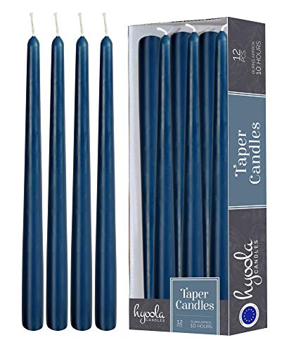 12 Pack Tall Taper Candles - Midnight Blue