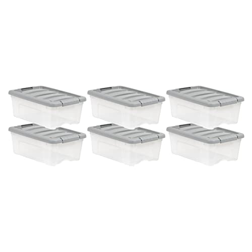 12 Qt. Stackable Plastic Storage Bins with Latching Lids