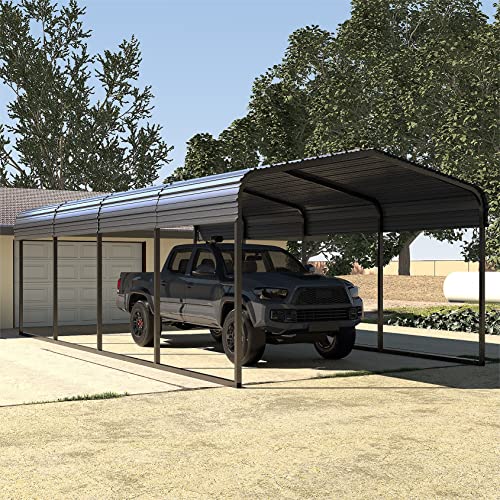 Metal Carport Kit: Heavy Duty Garage Shelter for Car and Boat" - MUPATER