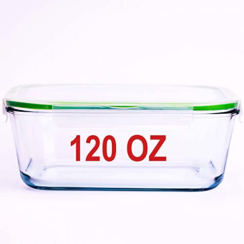 63 Oz 2 Pcs Large Glass Food Storage Containers 8 Cups Family Size
