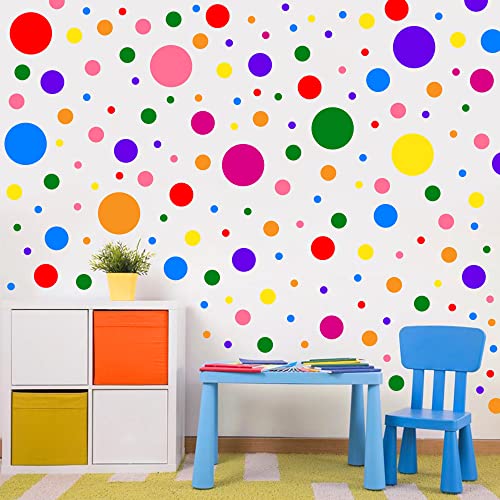 Colorful Polka Dot Wall Decals for Kids' Room Decor