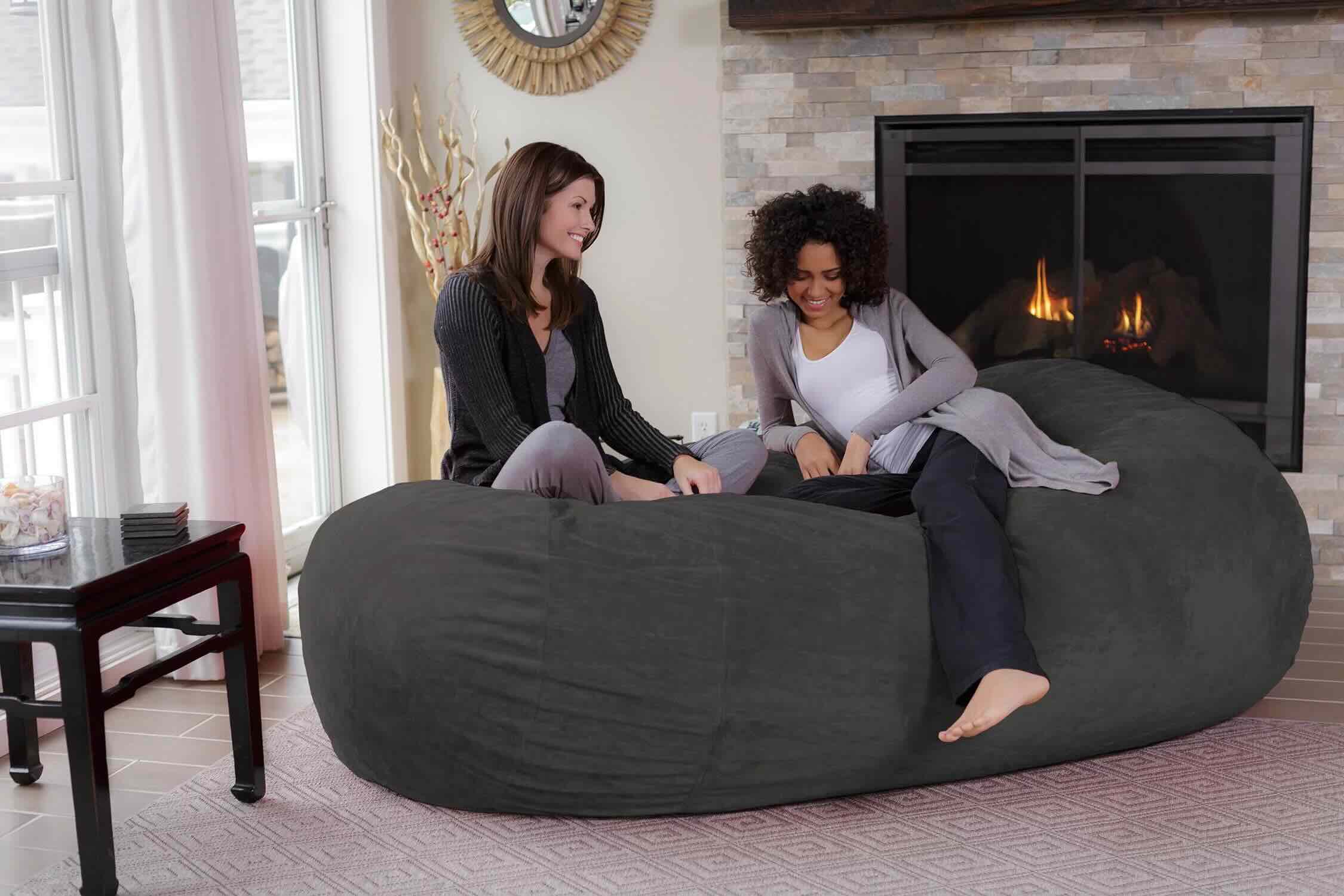 HABUTWAY Bean Bag Chair: Giant 4' Memory Foam Furniture Bean Bag Chairs for  Adults with Microfiber Cover - 4Ft, Black