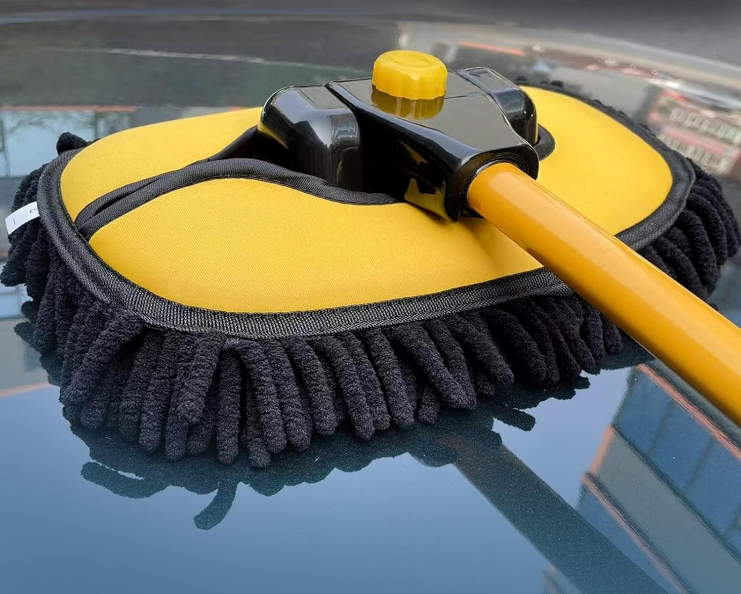 Car Wash Mop Soft Brush Telescopic Handle Portable Adjustable Cleaning Tool  US