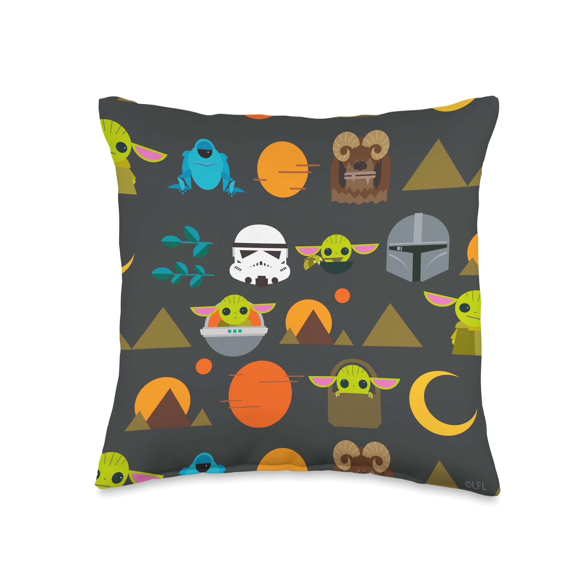  Star Wars Millennium Falcon Grey Retro Stripes 77 Throw Pillow  : Home & Kitchen