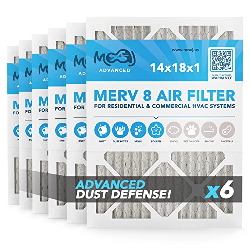 14x18x1 Air Filter (6-Pack) | MERV 8 | MOAJ Advanced Dust Defense