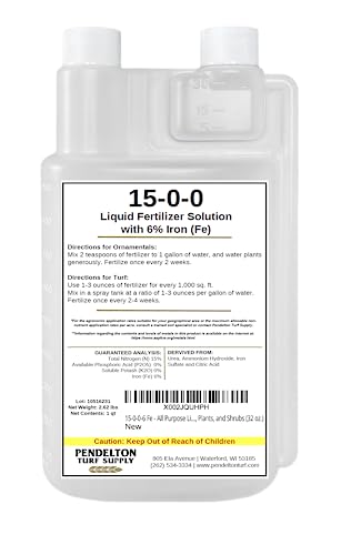 15-0-0-6 Fe - All Purpose Liquid Iron Fertilizer Solution for Darker, Greener Turf, Plants, and Shrubs (32 oz.)