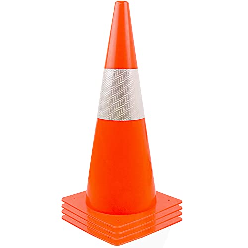 RoadHero 36 Inch [2 Pack] Collapsible Traffic Safety Cones, Multi Purpose  Pop-up Cones with Reflective Collar for Road Safety, Orange Cones for