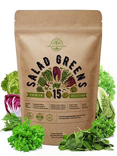15 Lettuce & Salad Greens Seeds Variety Pack