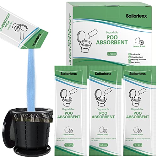 15 Pack Poo Absorbent Gel for Portable Toilet