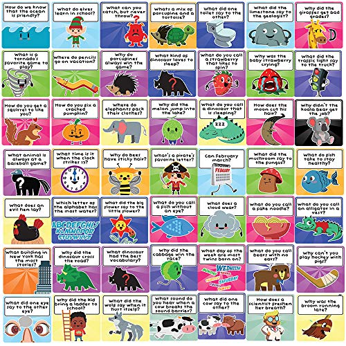 150 Joke Cards for Kids - Lunchbox Notes - Inspirational Motivational Cards for Children - Jokes and Puns for Boys and Girls - Great for Parties, Schools, Bake Sales, Picnics
