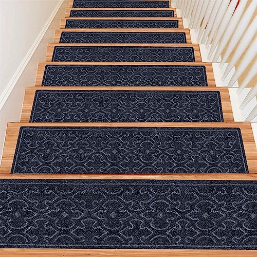 15Pcs Stair Treads for Wooden Steps - Non Slip Indoor Stair Carpet Runner