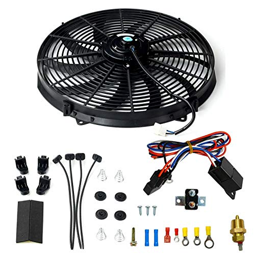 16" Electric Radiator Fan High CFM Thermostat Wiring Switch Relay Kit