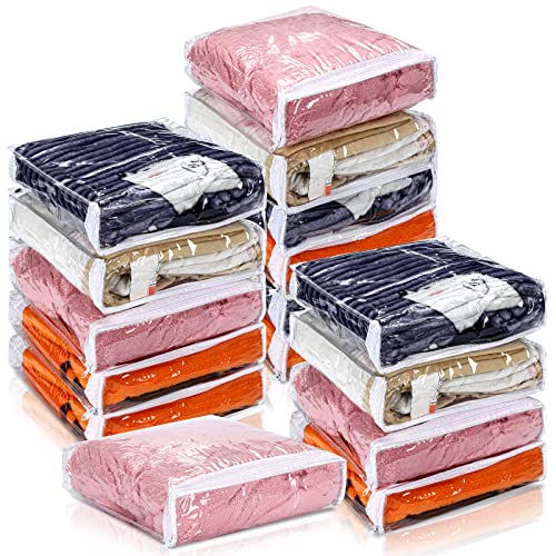 Clear Vinyl Zippered Storage Bags for Closet Organization