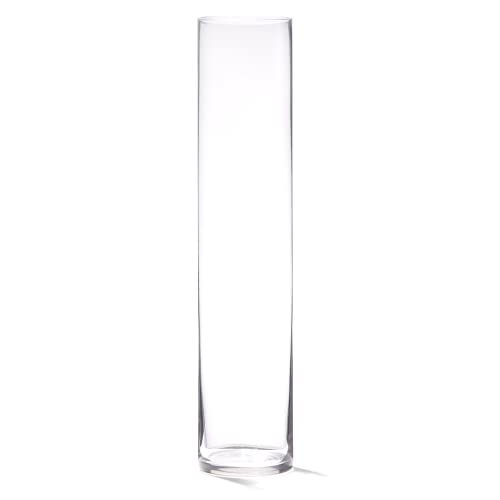 Clear Glass Cylinder Vase 16" Tall x 3.5" Wide - Wedding Table Decor