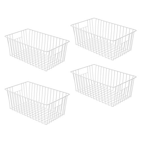 Sanno Large Wire Storage Baskets Freezer Baskets,Farmhouse Metal Wire Basket Freezer Storage Organizer Wire Storage Basket for Kitchen Pantry