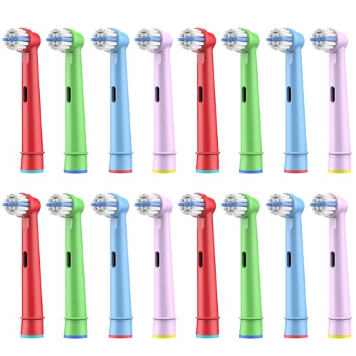 16pcs Kids Replacement Heads for Braun Oral B Kids Electric Toothbrush