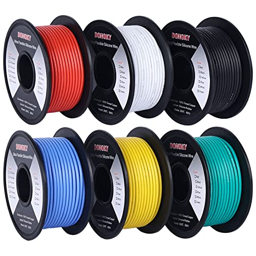 18 Gauge Silicone Wire Spools - 30ft Each 6 Different Colors