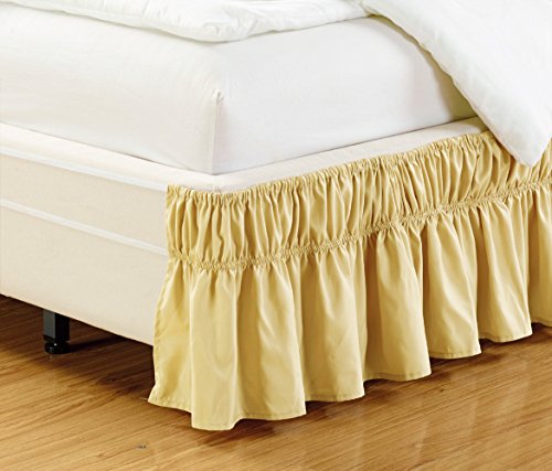 18" Gold Ruffled Elastic Bed Skirt