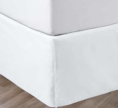 18 Inch Drop Queen Size White Solid Bed Skirt