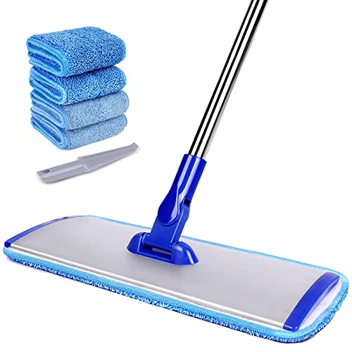 18" Microfiber Floor Cleaning Mop with Stainless Steel Handle