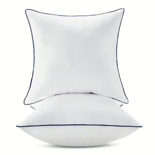 18 x 18 Pillow Inserts Set of 2 with 100% Cotton Cover Couch Pillows