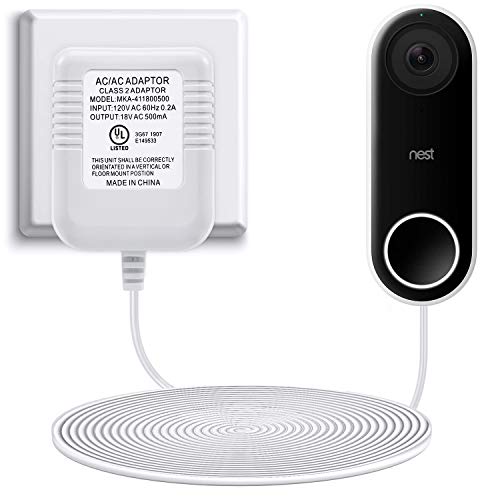18V Power Adapter for Nest Hello, Arlo & Eufy Doorbell