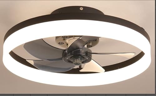 Mossco 19.7" Semi-Enclosed Ceiling Fan with Lights and Remote