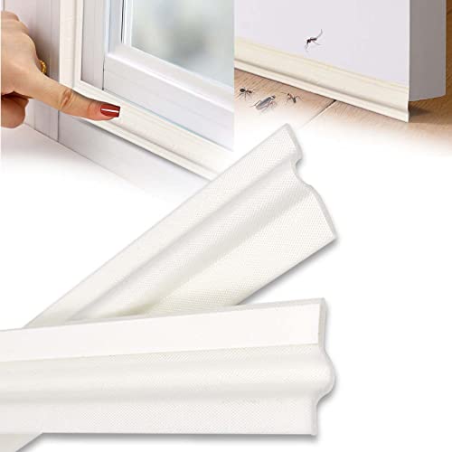 KNEELISA 5m White Self-Adhesive PU-Foam Door Weather Stripping