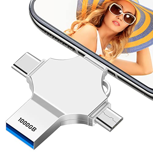 1TB USB Flash Drive for Smartphone 4 in 1 Photo Stick