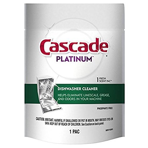 2-Cascade Platinum Dishwasher Cleaner 1-Fresh Scent Pac